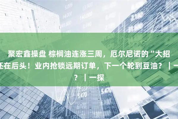 聚宏鑫操盘 棕榈油连涨三周，厄尔尼诺的“大招”还在后头！业内抢锁远期订单，下一个轮到豆油？｜一探